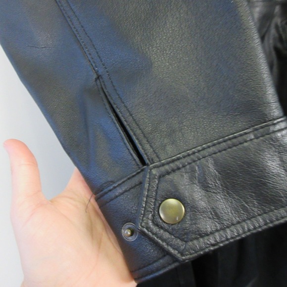 Charles Klein Genuine Leather Trench Coat Men XL Black Full Length Gothic 2320 - Picture 13 of 16